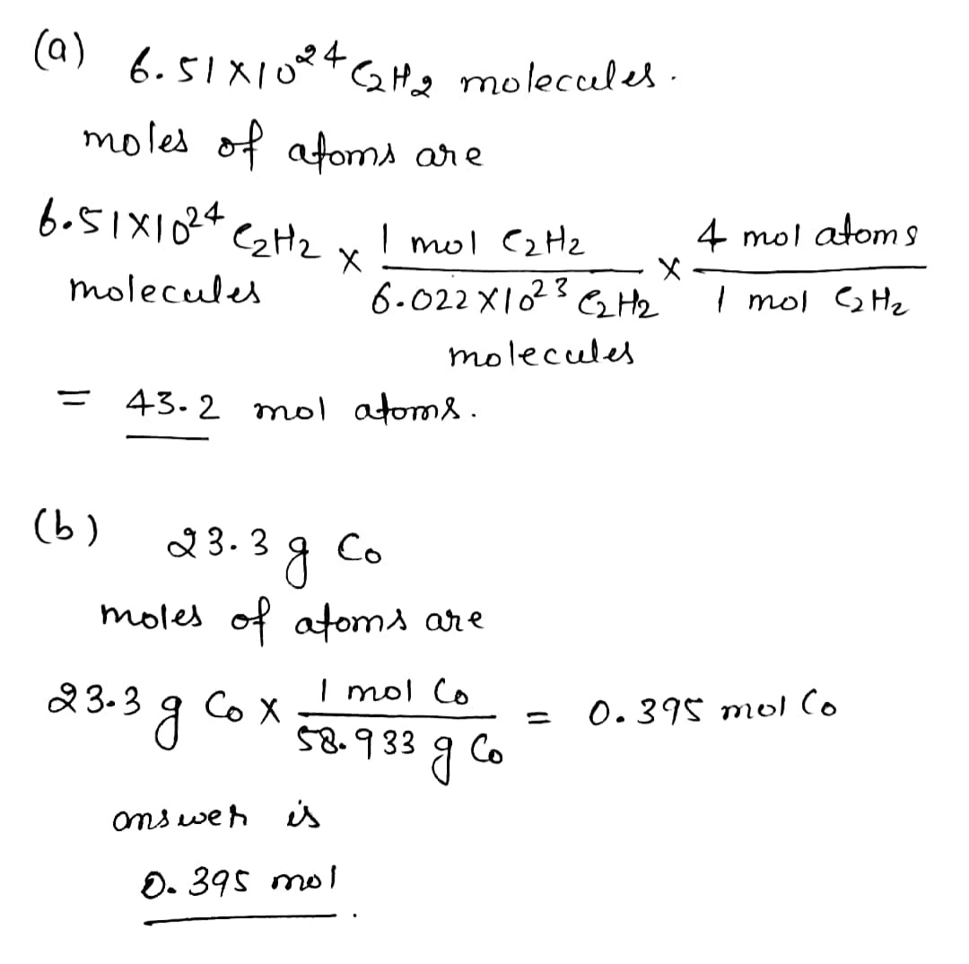 Answered How many moles of atoms are contained bartleby